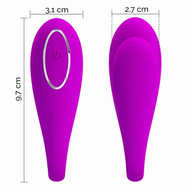medidas vibrador casal august 1 Vibrador para Casal com controle via APP - August na cor rosa