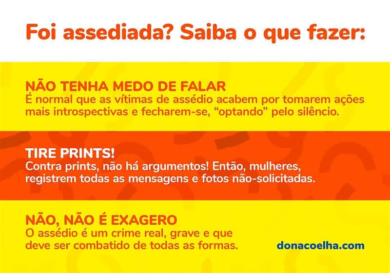 saiba o que fazer em caso de assedio