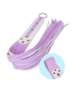 LinhaBDSM ChicoteLilasEBranco04 1 Dona Coelha Flogger Lilás e Branco - Linha BDSM